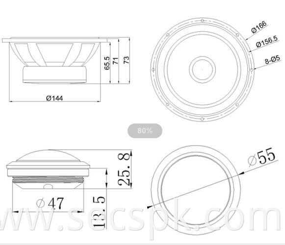 Aluminum Frame 6 5 Inch Car Speaker